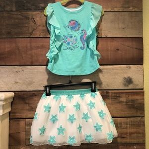 Girls Cat & Jack Top and Skirt Set